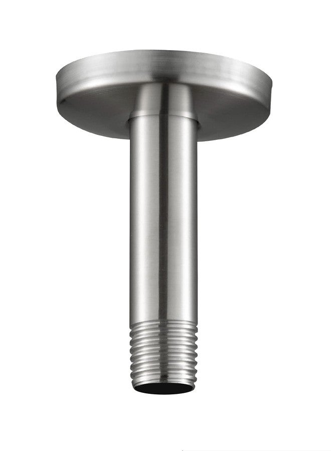 OFFO Shower Arm with Flange, 3 in Brushed Nickel Ceiling Mount Replacement Rain Shower Head Straight Arm Ceiling-Mounted For Fixed Shower Head & High Pressure Rain - Image 1